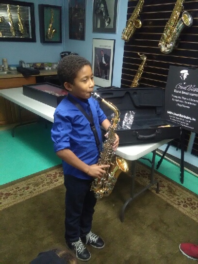 playing the sax