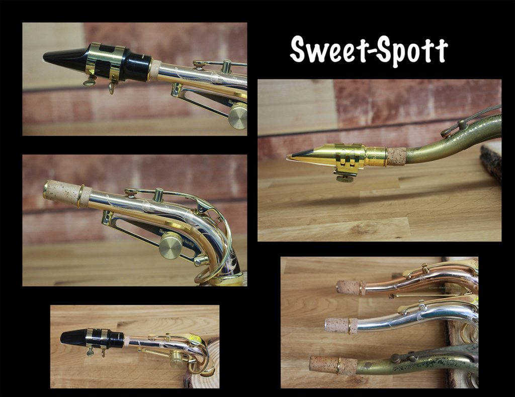 Sweet-Spott Ad for alto and tenor saxophone necks.. better intonation