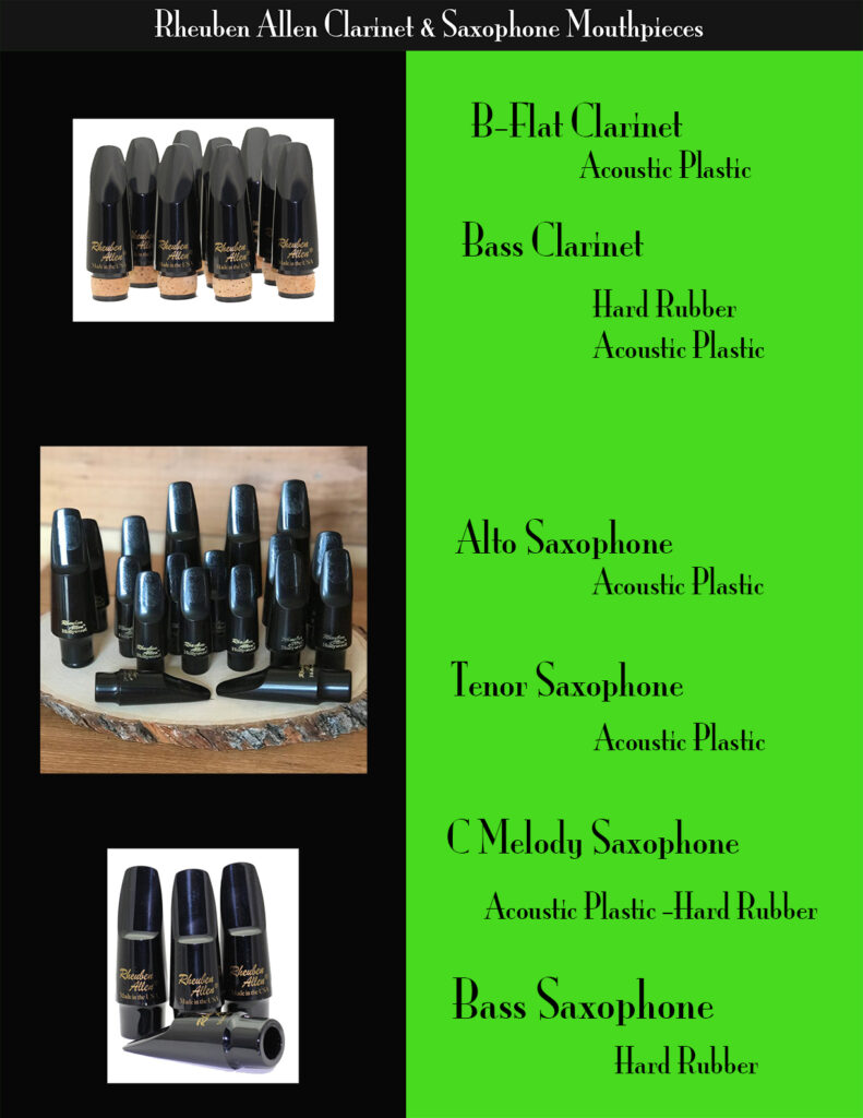Clarinet and Saxcopone mouthpiece overview