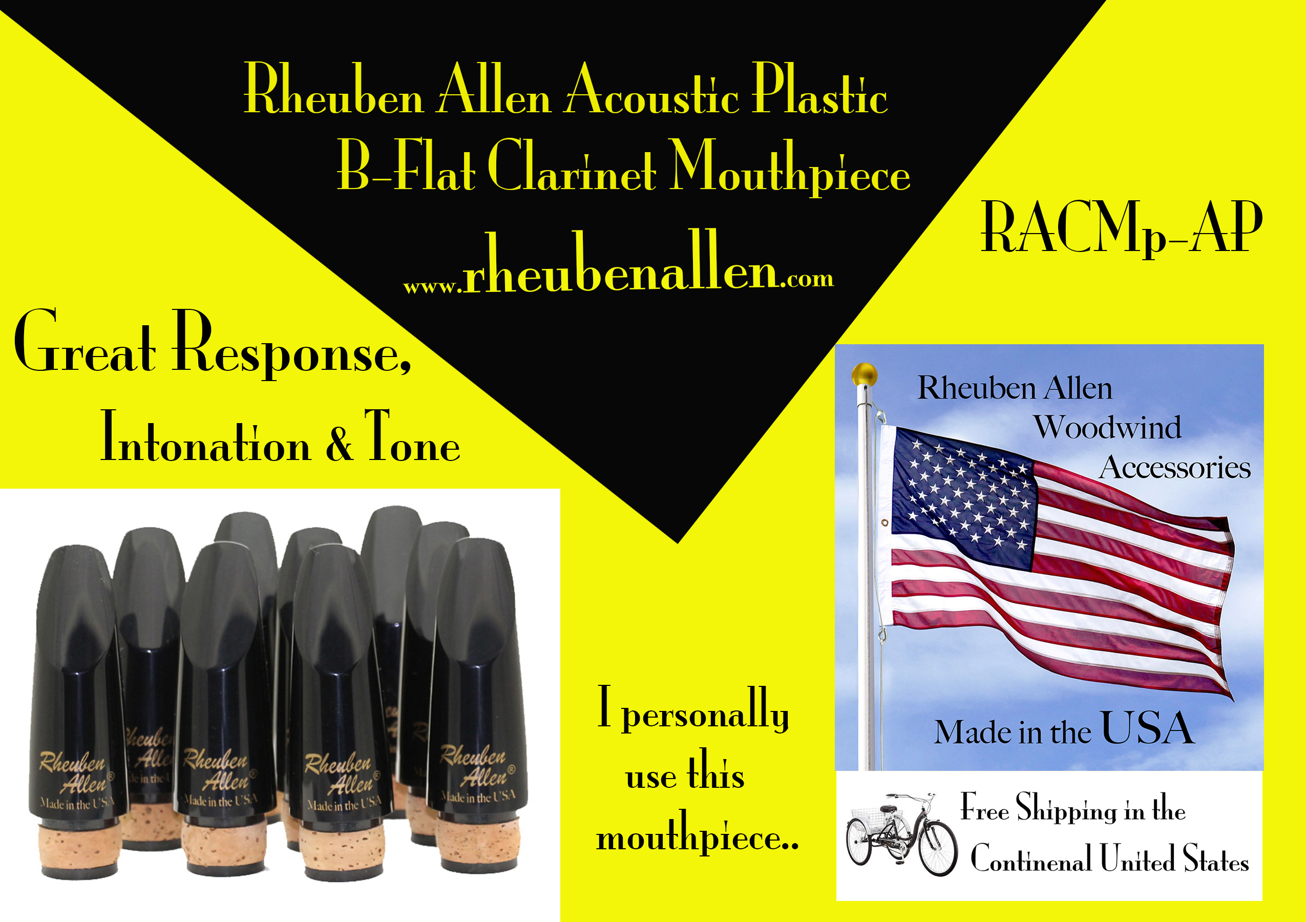 Rheuben Allen B-Flat Clarinet Mouthpiece