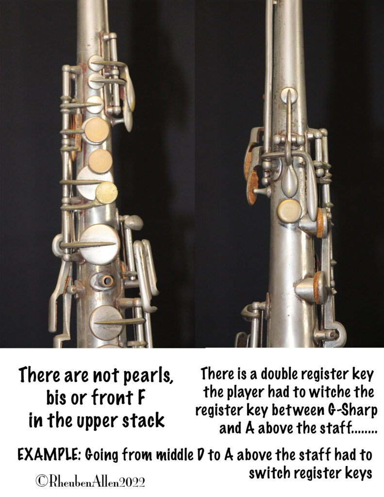 Orginal Soprano Saxophone Register key and upper stack