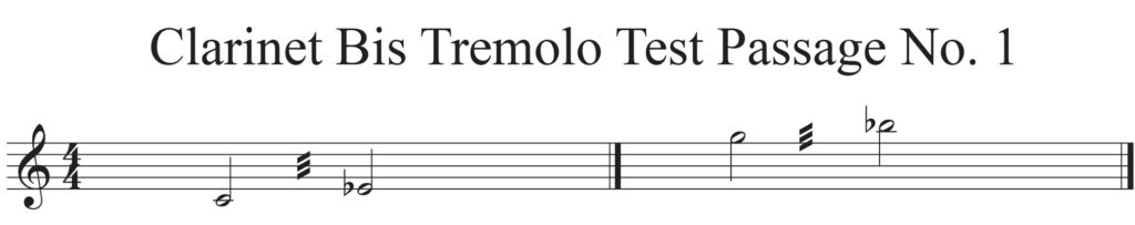 Clarinet Bis Tremolo Test Passage No. 1